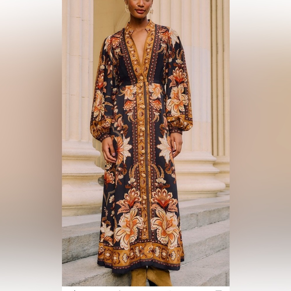 NWT Farm Rio Black Majestic Garden Maxi dress - Picture 2 of 6